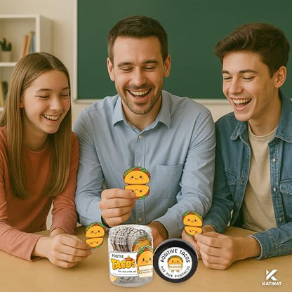 Positive Taco Jar 60 Positive Affirmation Cards Funny Birthday Gifts for Women Men Fathers Day Teacher Appreciation Graduation Gifts Son Dad Mom Daughter Sister Friend Coworkers Student Back to School - color: Positive Taco