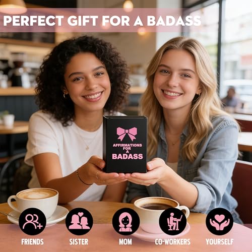 Badass Affirmation Cards for Women – 53 Daily Motivational & Inspirational Affirmations – Funny, Empowering Self-Care Cards – Gifts for Women, Best Friends & Everyday Motivation