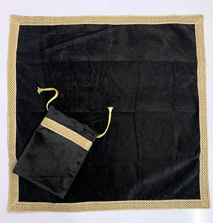 SMMS Spiritual Velvet Table Cloth Altar Tarot Spread (Black, Medium- 61cm*61cm/ 24inch*24inch) - color: Black, size: Medium- 61cm*61cm/ 24inch*24inch