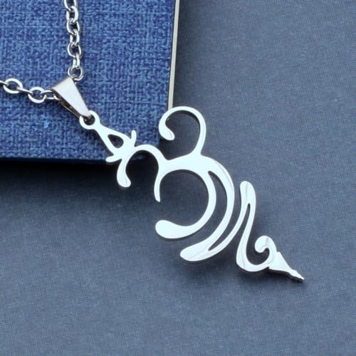 Unalome Flower Necklace Spiritual Symbol Pendant Necklace Meditation Jewelry - style: Om Breathe necklace
