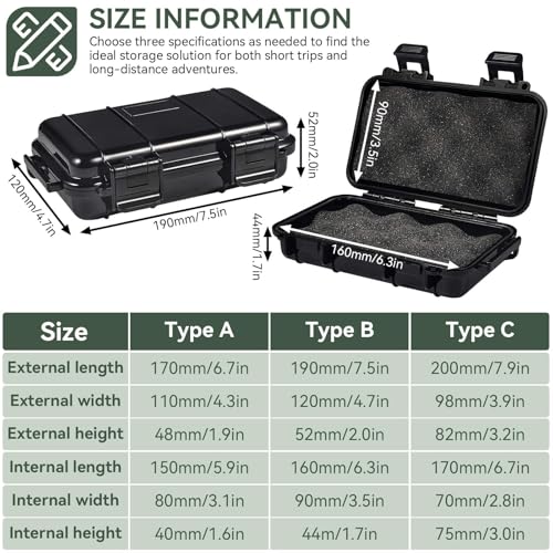Outdoor Case, Water Proof Dry Box Shockproof and Pressureproof Sealed Storage Tool Organizer Electronic Devices Carry Protector for Camping Hiking