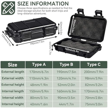 Outdoor Case, Water Proof Dry Box Shockproof and Pressureproof Sealed Storage Tool Organizer Electronic Devices Carry Protector for Camping Hiking