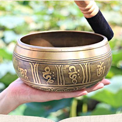 Copper Bowl Tibetan Singing Bowl Ringing Copper Buddha Sound Bowl Meditation Meditation Bowl for Healing and Mindfulness Ornaments Crafts Bowl,12.5cm - size: 12.5cm