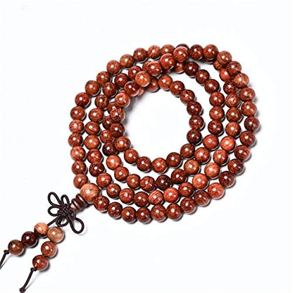 Caiyao Unisex 108 Natural Wood 6mm Beads Bracelet Mala Prayer Beads Necklace Buddhist Rosary Meditation Yoga Stretch Bracelet Elastic Natural Ebony Sandalwood Tibetan Beads Bracelet Jewelry - color: Rosewood