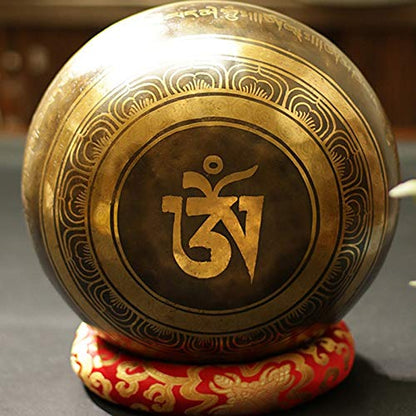 Nepal Tibetan Sing Bowl Himalayan Buddhist Yoga Singing Bowl Fengshui Large size Handmade Home decor tibetan(24CM) - size: 24CM