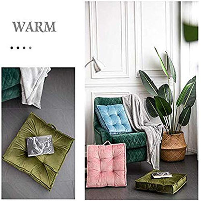 WJXBoos Thick Large Floor Cushion,with Carrying Handle Portable Tatami Square Seat Cushion Floor Pillow Meditation Worship Buddha Yoga A 4343cm(1717inch)