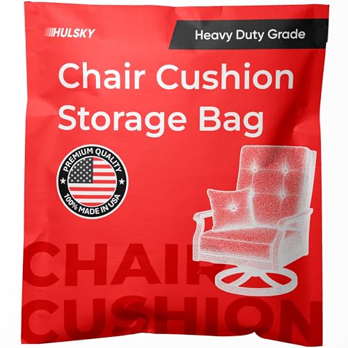 Chair Cushion Storage Bag - Premium USA Made Quality - 4 Mil Heavy Duty Clear Bag for Moving and Storage - 62x29x15 - Waterproof, Dustproof, Tear Resistant