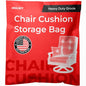 Chair Cushion Storage Bag - Premium USA Made Quality - 4 Mil Heavy Duty Clear Bag for Moving and Storage - 62x29x15 - Waterproof, Dustproof, Tear Resistant