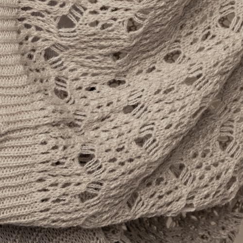 Open Weave Cocoon Shawl for Women, Cardigan Sweater, Lightweight Pashmina Shawl Wrap, Poncho Scarves for Women - color: Ecro