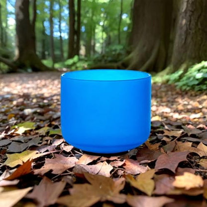 8 inch Blue G Note Throat Chakra Quartz Crystal Singing Bowl, for Healing Mindfulness Meditation Yoga Sound Baths, with Rubber Mallet O-ring - color: Blue G Note Throat Chakra, size: 8 inch