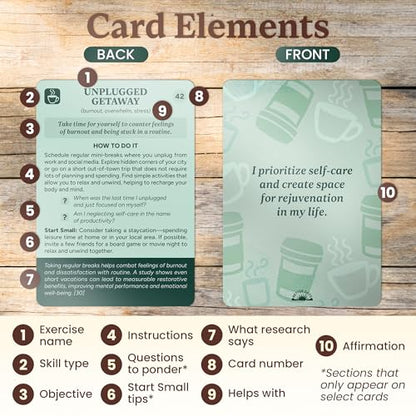 Coping Cards – 65 Skills & Exercises to Cope with Stress, Anxiety, & Anger – 3.5” x 5” Therapy Flashcards with Affirmations and Guidebook – Nurture Emotional Resilience & Mental Health