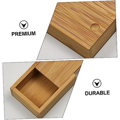 Bamboo Pull-out Lid Storage Box Chic Jewelry Case Retro Decorative Organizer for Home and Office Practical Desktop Decor