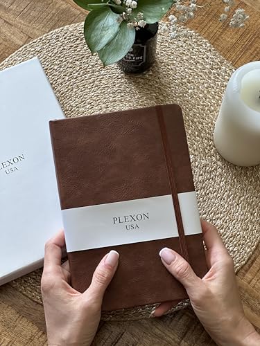 Plexon Graph Paper Notebook, Notebook Journal 160 Pages, Graph Notebook Medium 5.7 inches x 8 inches, 120 GSM Thick Paper, Chestnut Brown, Hardcover - color: Brown, style: Graph