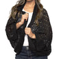 Open Weave Cocoon Shawl for Women, Cardigan Sweater, Lightweight Pashmina Shawl Wrap, Poncho Scarves for Women - color: Black