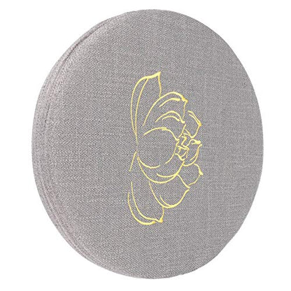 Meditation Cushion, Yoga Mat with Detachable Washable Cover, Soft Handheld Design for Zen Tea Ceremony Floor Window (40 cm in Diameter and 6 cm in Thickness) - color: Grey Embroidered Lotus Pattern