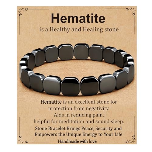 Gnamy Crystal Bracelet Gifts for Men Him- Triple Protection Hematite Black Obsidian Tiger Eye Gemstone Beaded Bracelets Birthday Healing Jewelry Gifts - style: Style 8
