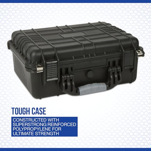 Strongway 20in. Plastic Waterproof Storage Case With Foam, Ammo Box, Fit Use of Drones,Camera,Equipments,Pistols, (Black) - color: Black