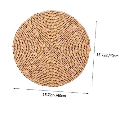 Cabilock Front Door Woven Mat Thick Decorative Meditation Cushion for Indoor Seating Natural Straw Yoga Floor Pad for Meditation and Relaxation