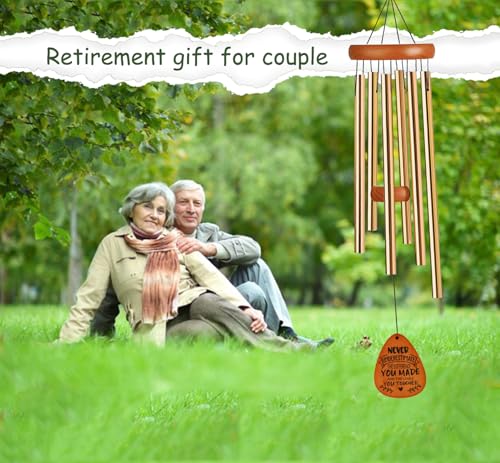 Retirement Gift for Women, 35" Wind Chimes, Happy Retired Gifts for Women Men Coworker Nurse Teacher