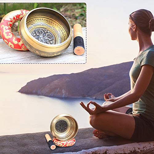 Handmade Gift Peaceful Relaxation Yoga Tibetan Singing Bowl Set Alloy