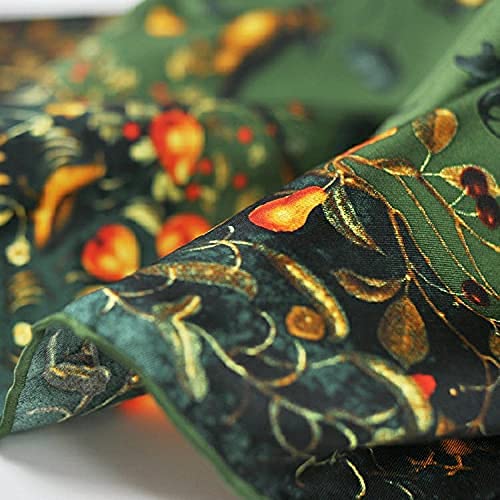 ANDANTINO 100% Silk Scarf 43" Large Square Lightweight Headscarf& Shawl–Women Hair Wraps-With Gift Packed - color: Jade Green-birds