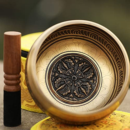 Copper Bowl Tibetan Singing Bowl Ringing Copper Buddha Sound Bowl Meditation Meditation Bowl for Healing and Mindfulness Ornaments Crafts Bowl,12.5cm - size: 12.5cm