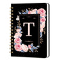 Lined Spiral Journal Notebook, A5 College Ruled Spiral Notebook for Women, Hardcover with Elegant Design for Work and Note-Taking, 5.5 * 8.25 inch, 160 Pages, Letter T - color: T