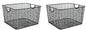 YBM HOME Household Wire Mesh Open Bin Shelf Storage Basket Organizer Black For Kitchen Pantry, Cabinet, Fruits, Vegetables, Pantry Items Toys 10” x 9” x 6”, 2-Pack, Black - size: 10 x 9 x 6
