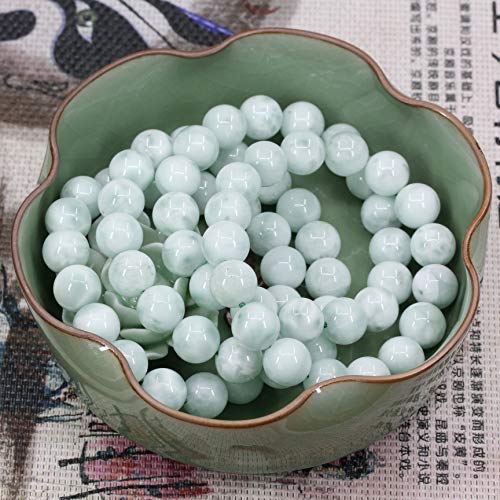 Keleny Semi Precious Stones Natural Gemstones 12mm Round Beads Crystal Stretch Bracelets 7 Inch Unisex - color: Green Angelite