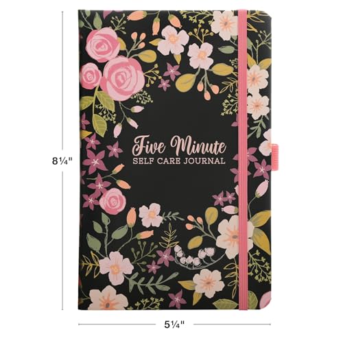 Five Minute Self Care Journal - Black Floral - style: Black Floral