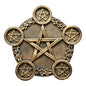 Pentacle Star Candle Holder, Resin Tealight Holder Tray with 5 Sockets, Golden Altar Supplies, 8.7 in Astrology Pentacle Altar Plate for Rituals, Spells, Home Decor