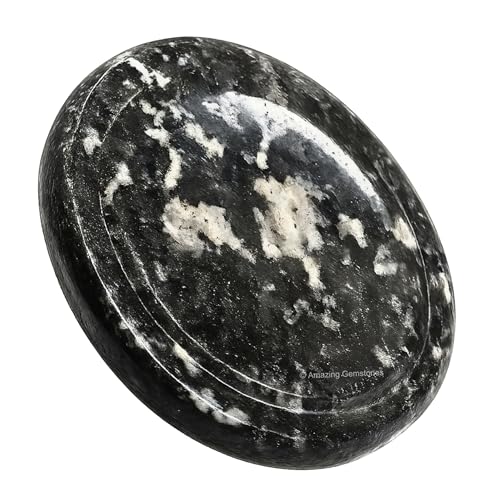 Amazing Gemstone Black and White Tourmaline Worry Stone Crystals & Healing Stones - Worry Stones for Stress Relief Gifts - Piedra Crystal Fidget for Meditation - Stocking Stuffers and Birthday Gifts - color: Black and White Tourmaline