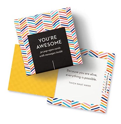 Compendium ThoughtFulls Pop-Open Cards — 4-Pack of You're Awesome, You Matter, You're Wonderful, Yay You —120 Pop-Open Cards, Each with a Different Message Inside - color: Awesome, Matter, Wonderful, Yay You