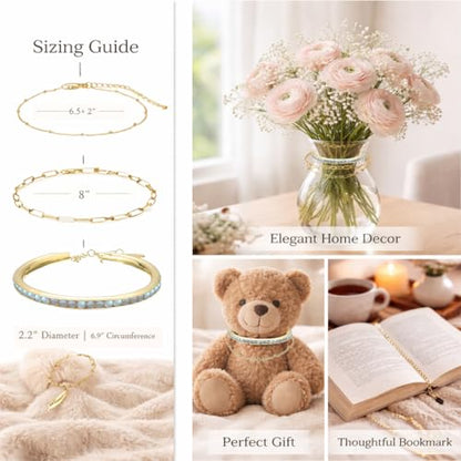 Intentional Healing Stones Bracelet for Women, 3PCS Layered Set with Semi‑Precious Stone Beads, Inspirational Jewelry for Calm Rituals & Emotional Balance - style: Moonstone - New Beginnings