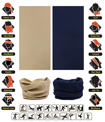 Headband Neck Gaiter Head Wrap Headwear Face Mask Magic Scarf Bandana for Men and Women - color: 6pc.solid Color Series.2