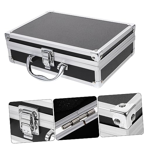 Mikinona Multi Functional Aluminium Tool Case Portable Hard Briefcase for Men Capacity Storage Box with Safety Clasp for Daily Use and Organizing Gadgets