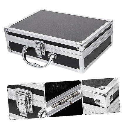 Mikinona Multi Functional Aluminium Tool Case Portable Hard Briefcase for Men Capacity Storage Box with Safety Clasp for Daily Use and Organizing Gadgets