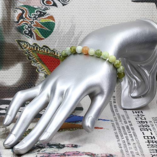 Keleny Gem Semi Precious Gemstones 8mm Natural Stone Round Beads Crystal Stretch Bracelets 7 Inch Unisex - color: 8mm Multicolor Nephrite