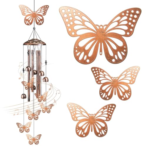 Butterfly Wind Chimes for Outside,41" Metal Windchimes, Housewarming/Easter/Halloween/Festival/Memorial Gifts for Women/Men, Butterfly Decorations for Outside, Patio, Garden or Yard - size: Butterfly