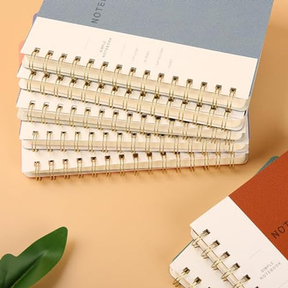 Oneirom Spiral Notebook-6.10" x 8.19" College Ruled Journal with Inner Pockets and 160 Pages,PU Leather Cover Business Journal, Twin-Wire Binding Notebook Perfect for Office & Home School Supplies : Office Products