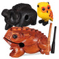 DECHOUS 3pcs Wooden Sound Blocks Animal Music Blocks Toad Pig Owl Decorative Musical Instruments