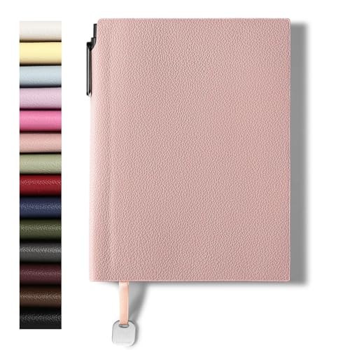 Lined Journal Notebook for Women A5 Softcover PU Leather Journals for Writing 160 Pages Daily Journaling College Ruled Notebooks for Work School Note Taking, Business 6.38'' X 8.28'' Pink - color: 1pack-Pink