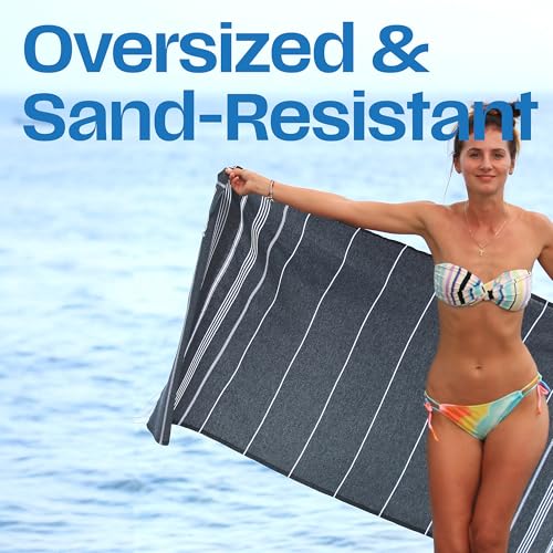 Lina Turkish Beach Towel Peshtemal (38" x 71"), Sand-Free, Large & Quick-Dry, Lightweight Pool Towels for Travel, Soft 100% Turkish Cotton & Pre-Washed, Ideal for Spa or Bath, Fume - color: Fume