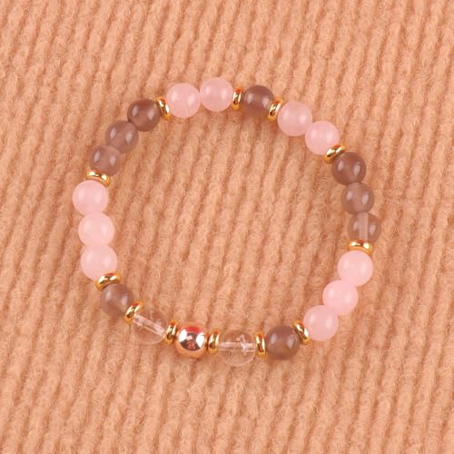 KSQS Healing Stone Bead Bracelet for Women, Natural Gemstones Balance Protection Bracelet, Spiritual Crystal Beads Bracelet Anxiety Relief with Meaning Card - style: Anxiety Relief