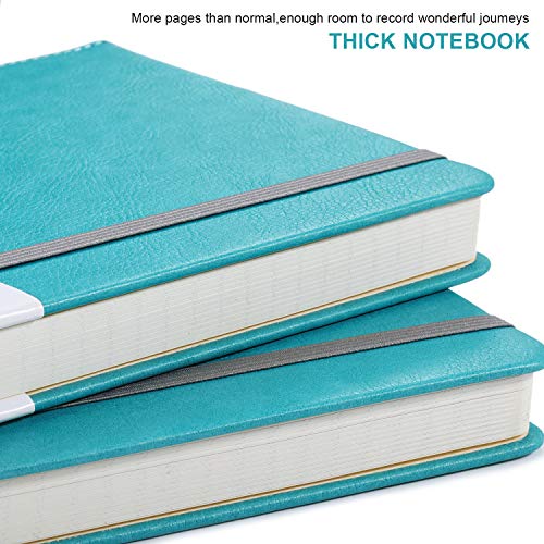 Lemome Thick Classic Notebook with Pen Loop A5 College Ruled Hardcover Writing Notebook with Pocket + Page Dividers Gifts, Banded, Large, 180 Pages, 8.4 x 5.7 in - color: green