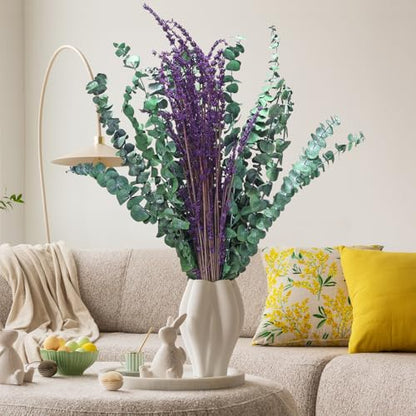 Real Eucalyptus for Shower Hanging Dried Eucalyptus Stems for Shower with Natural Real Live Lavender Bundle 17'' - size: Eucalyptus and Lavender Bundle