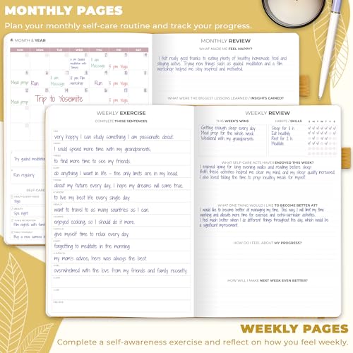 Clever Fox Self-Care Journal – Wellness & Daily Reflection Notebook – Mental Health & Personal Development Journal – Self-Care, Meditation & Mood Journal for Women & Men – Large (Amber Yellow) - color: Amber Yellow, size: Smaller Than A4 (7x10'')