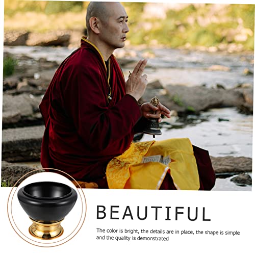 1pc Tibetan Singing Bowl Meditation Bowl for and Mindfulness Unique Black Copper Sound Wear-resistant Design for Home Decor and Relaxation