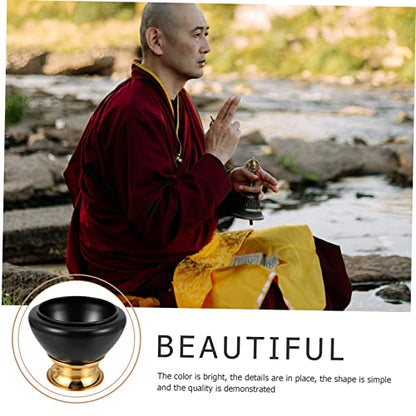 1pc Tibetan Singing Bowl Meditation Bowl for and Mindfulness Unique Black Copper Sound Wear-resistant Design for Home Decor and Relaxation