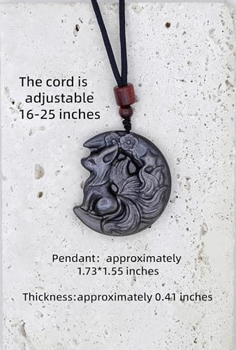 Crystal Pendant Necklaces Healing love Women's Men's choker Obsidian Tiger eye White Crystal Black Gold waterproof dainty Charm stackable statement Cute Stone necklace Unisex - style: Crystal pendant Watch Moon Fox